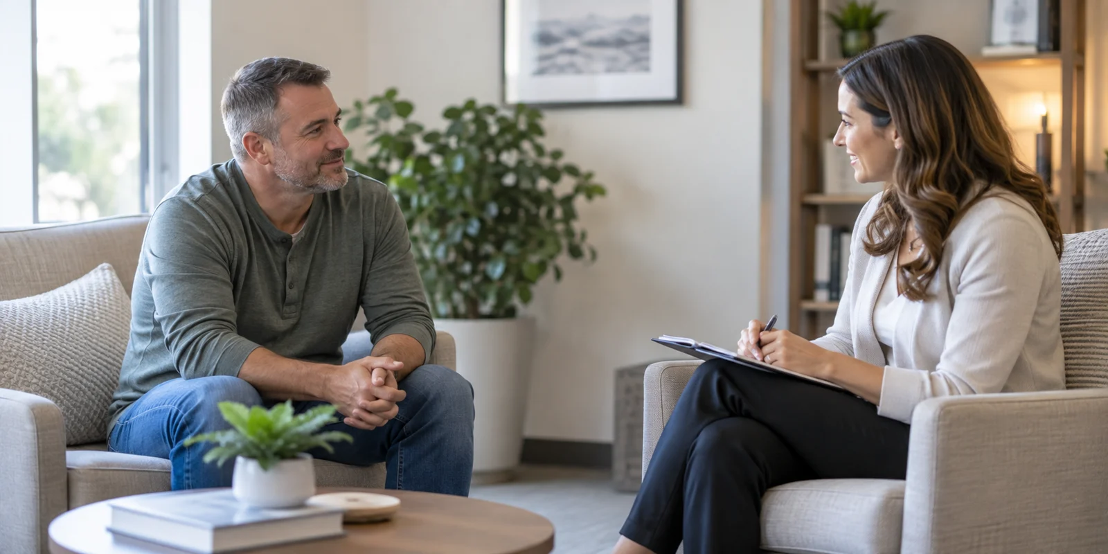Veteran participating in a psychological evaluation for VA disability documentation